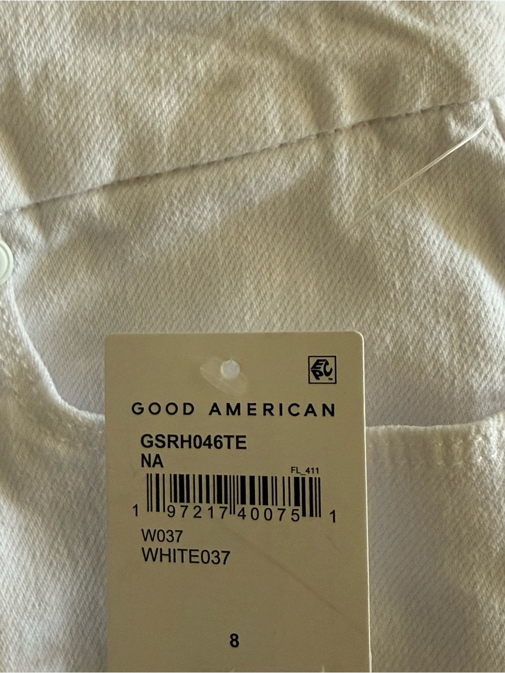 Good American Good Legs Straight White Jeans NWT Women’s Size 8/29 - Picture 3 of 8